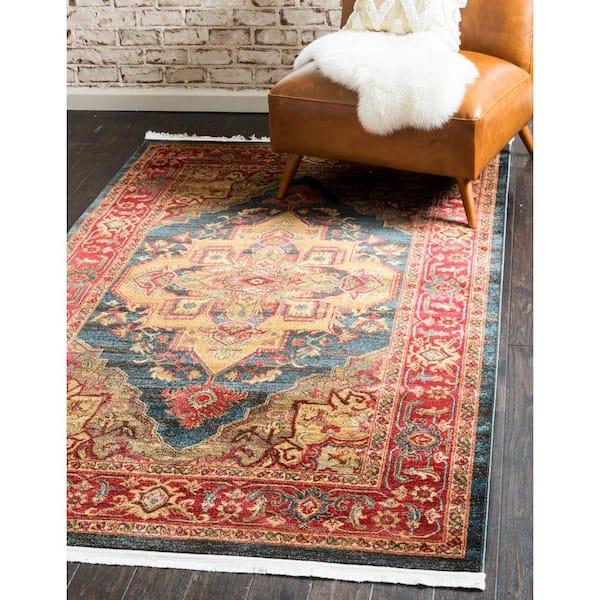 Sahand Arsaces Navy Blue 3' 3 x 5' 3 Area Rug