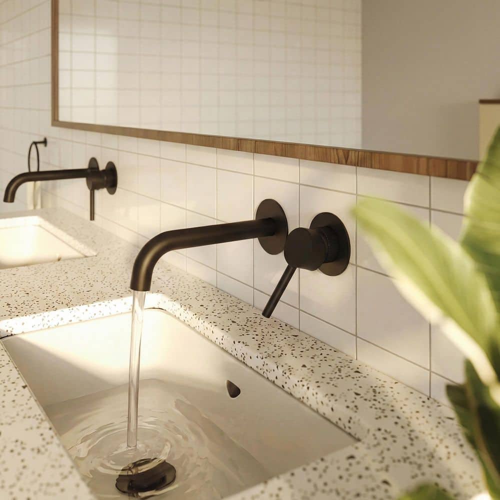 GRANDJOY Long Spout Single Handle Wall Mounted Bathroom Sink