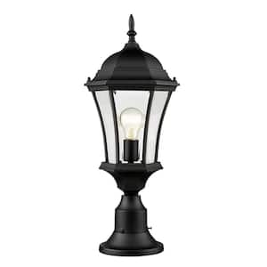 Wakefield 24 in. 1-Light Black Aluminum Hardwired Outdoor Weather Resistant Pier Mount Light with No Bulb Included