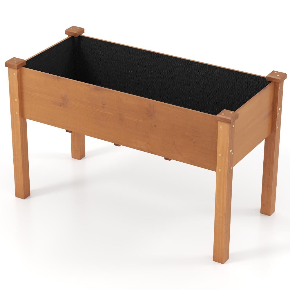 49 in. x 23 in. Brown Fir Wood Elevated Raised Garden Bed with Legs and Drainage Holes price history on PriceWatchPro