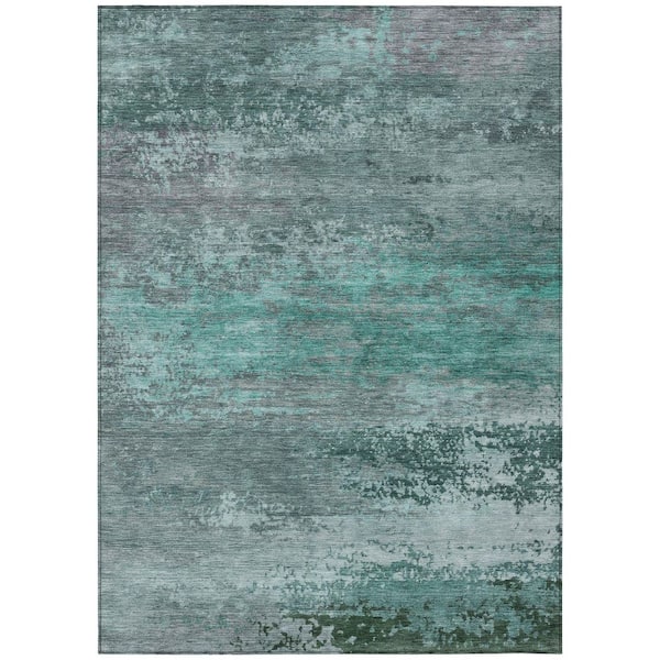 Addison Rugs Chantille Machine Washable Indoor/Outdoor Abstract ACN2071 Teal 10 ft. x 14 ft. Area Rug