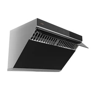 Slant Vent 30 in. 1100 CFM Ducted Under Cabinet Range Hood in Black Tempered Glass with Motion and Touch Activation