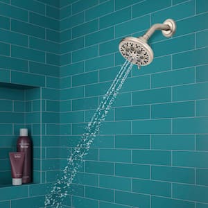 Restore 3-Spray 4.7 in. Single Wall Mount Fixed Adjustable Shower Head in Brushed Nickel