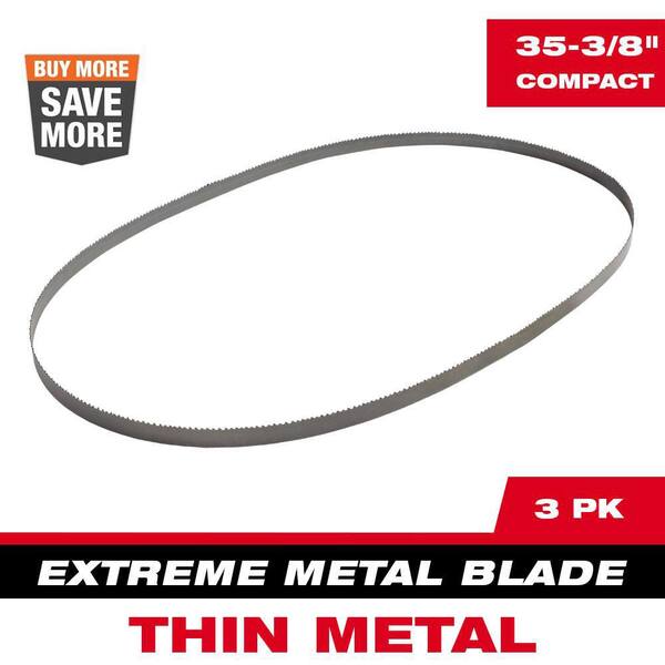 Milwaukee 35-3/8 in. 12/14 TPI Compact Extreme Thin Metal Cutting Band Saw Blade (3-Pack) For M18 FUEL/Corded Compact Bandsaw