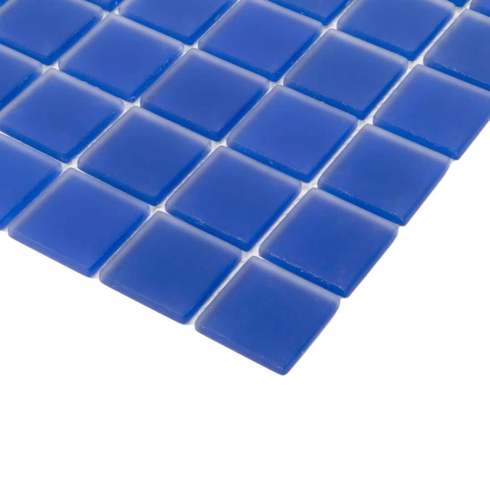 12" x 12" Matte Cobalt Blue Glass Mosaic Tile