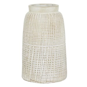 White Terracotta Coastal Style Decorative Vase