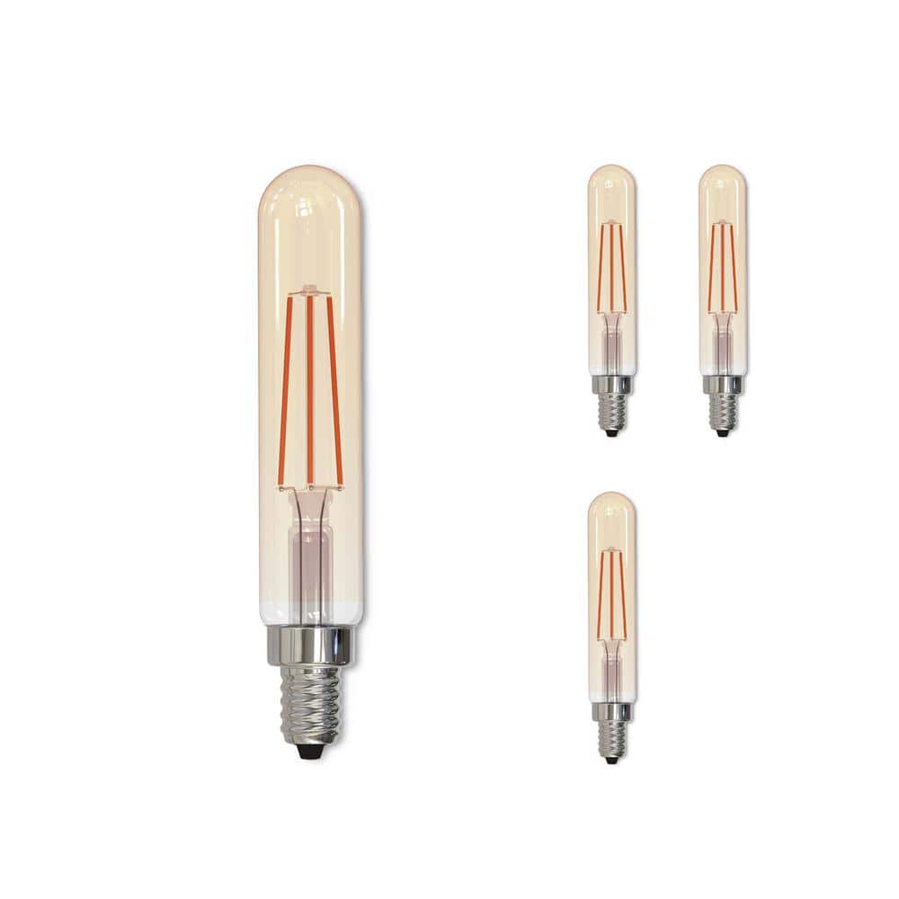 40-Watt Equivalent Amber Light T8 (E12) Candelabra Screw Base Dimmable Anti