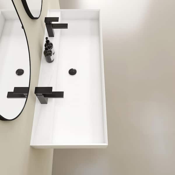 HOPROME Velin 47 x 19 in. Solid Surface Wall Mount or Countertop