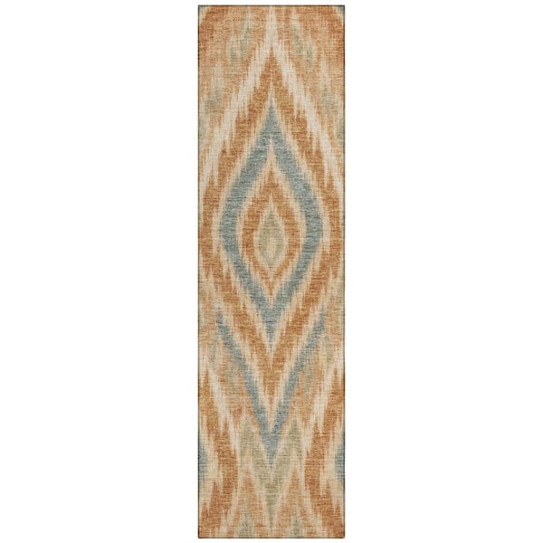 Chantille Machine Washable Indoor/Outdoor Abstract ACN3071 Terracotta 2 ft. x 7 ft. Runner Rug