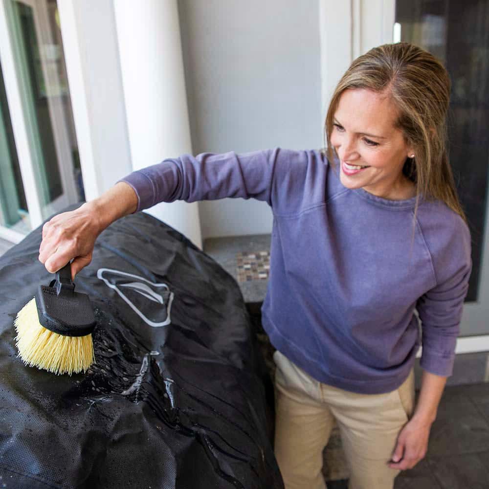 Harper 8-Inch Black Plastic Utility Scrub Brush with Synthetic Bristles