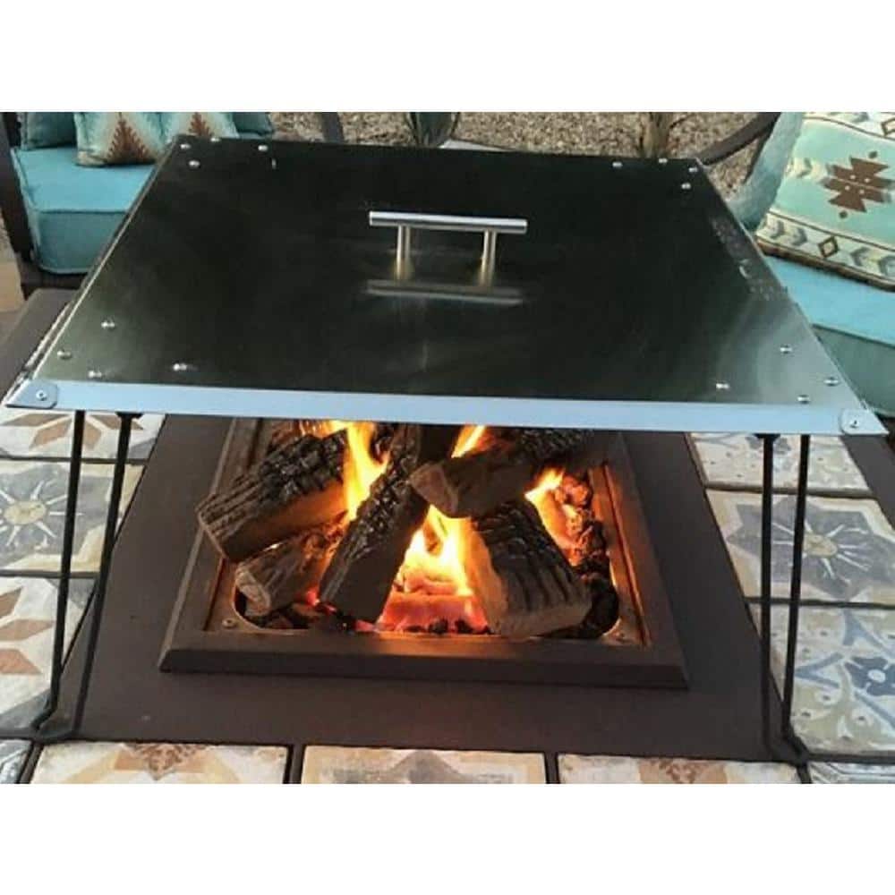 Stainless Steel Gas Fire Pit Heat Deflector with Foldable Legs