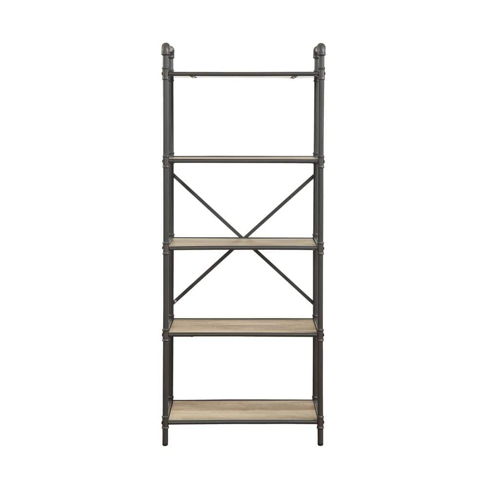 26 in. W x 14 in. D x 63 in. H Gray Wood Freestanding Linen Cabinet w/5-Shelves in Gray price history on PriceWatchPro
