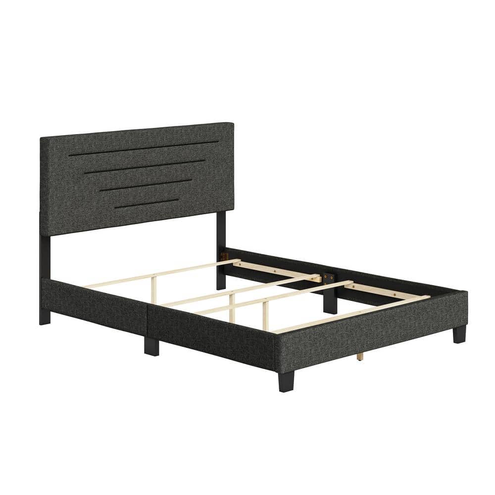 Cordoba Queen Upholstered Linen Bed Frame with Headboard