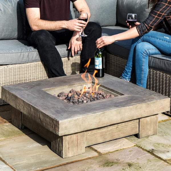 Teamson Home 35 In Outdoor Square, Home Depot Ceramic Fire Pit