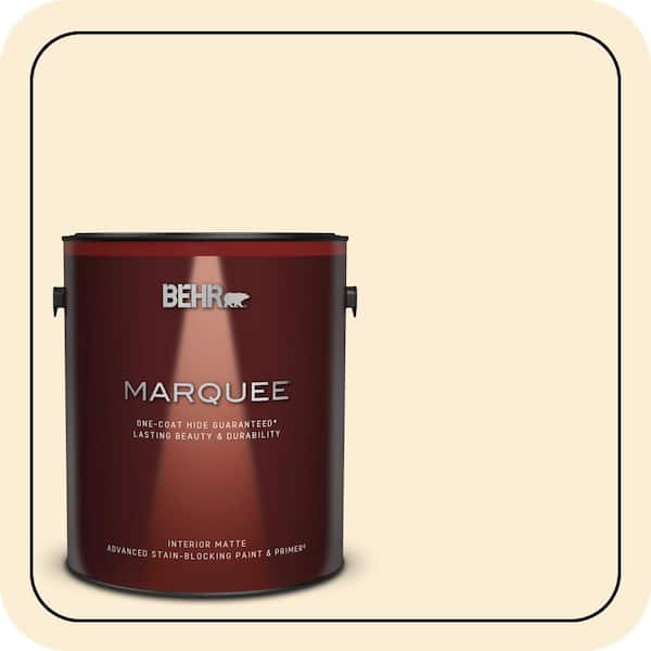 BEHR MARQUEE 1 gal. #ICC-90 Butter Yellow Matte Interior Paint & Primer