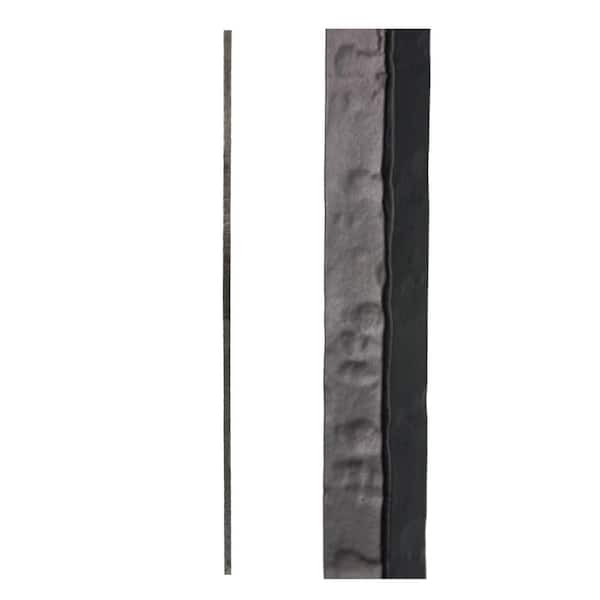 HOUSE OF FORGINGS Satin Black 3.2.1 Square Hammered Plain Solid Iron Baluster for Staircase Remodel