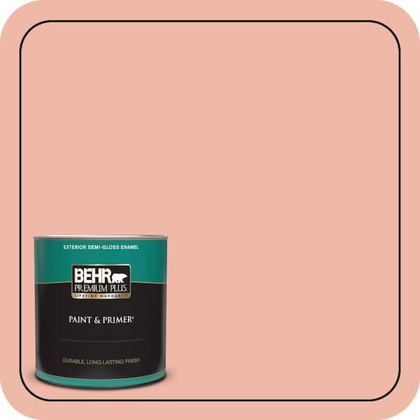 BEHR PREMIUM PLUS 1 qt. #210C-3 Jovial Semi-Gloss Enamel Exterior Paint & Primer