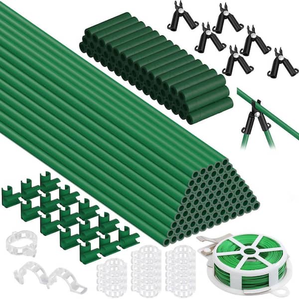 80-Packs Garden Fiberglass Tomato Stakes DIY 5-Size Sturdy Plant Supports Stakes for Tomato, Vegetables