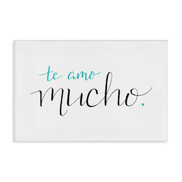 I Love You Turquoise by SD Graphics Studio Gallery Wrapped Unframed Typography Graphic Art Print 30 in. x 45 in.
