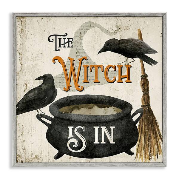 Stupell Industries Vintage Witch Is in by Deane Beesley 1-Piece Framed Graphic Print Animal Poster Art Print 17 in. x 17 in.