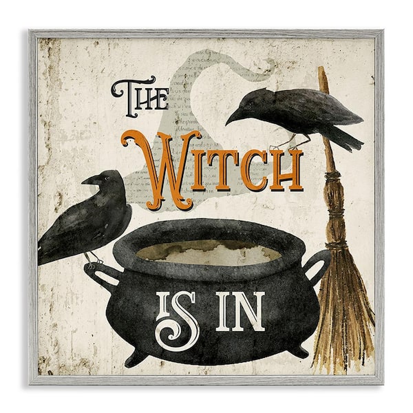 Stupell Industries Vintage Witch Is in by Deane Beesley 1-Piece Framed Graphic Print Animal Poster Art Print 17 in. x 17 in.