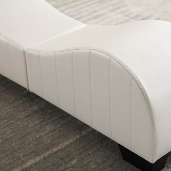 Magic Home 62 in. Decompression Yoga Chaise Lounge Curved Sofa PU