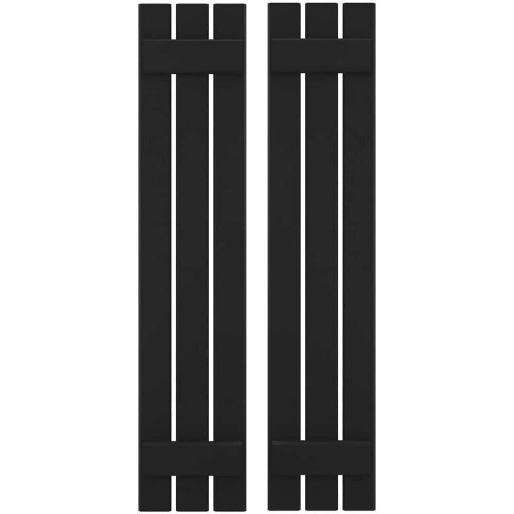 11-1/2 in. W x 76 in. H Americraft 3-Board Exterior Real Wood Spaced Board and Batten Shutters in Black price history on PriceWatchPro