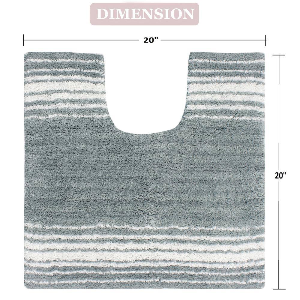 Hand Tufted Gray Latex Contour Bath Rug 20" x 20"