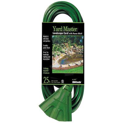 25 ft. 16/3 SJTW Tri-Source (Multi-Outlet) Yard Master Outdoor Extension Cord