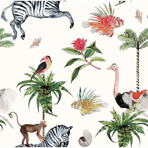 Seabrook Designs 60.75 sq. ft. Cream Merry Go Round Nonwoven Paper Unpasted Wallpaper Roll