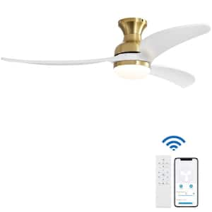 Sofucor 52 in. Changing Integrated LED Indoor/Outdoor White Ceiling Fan ...