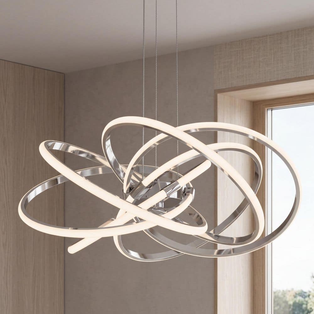 Artika Maelstrom 25-Watt Modern Chrome 5CCT Integrated LED Hanging