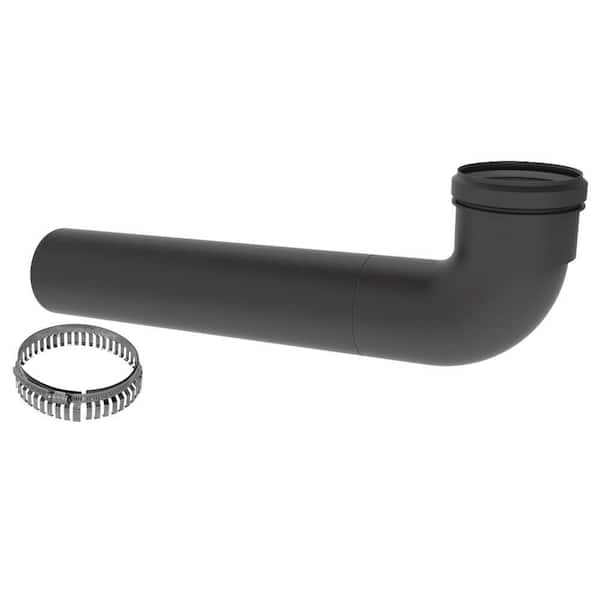 PolyPro 3 in. Diameter Extended Black 90 Deg. Elbow for Venting Water Heaters