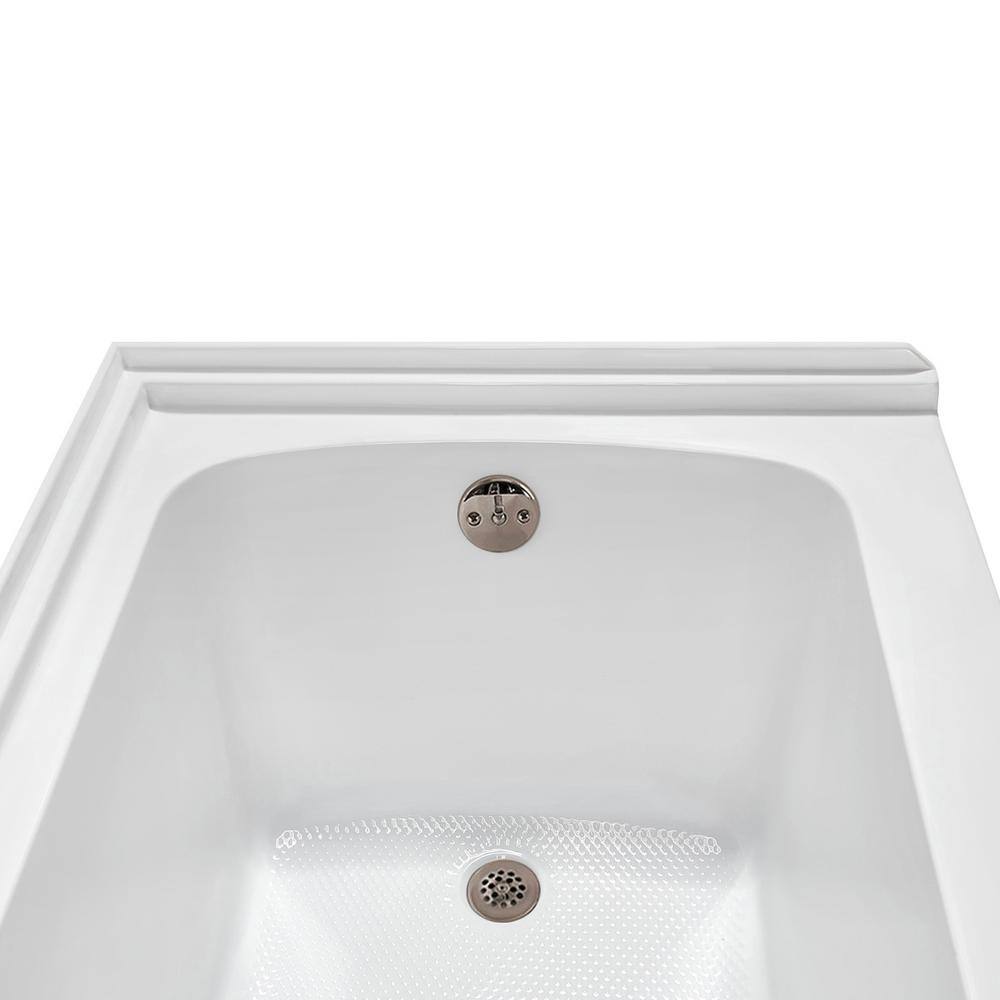 Glossy White 60" x 30" Acrylic Right-Hand Drain Alcove Bathtub