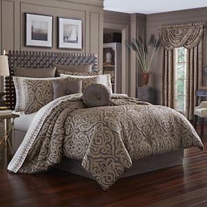 Antonia Mink 4-Piece. Mink Polyester King Comforter Set 96 X 110 in.