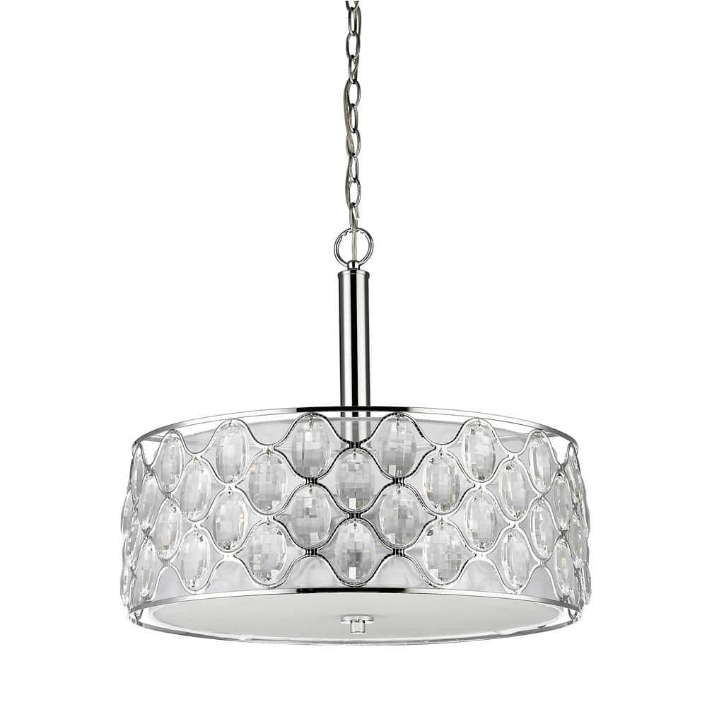 60-Watt 4 Light Nickel Pendant Light with Crystal, No Bulbs Included price history on PriceWatchPro