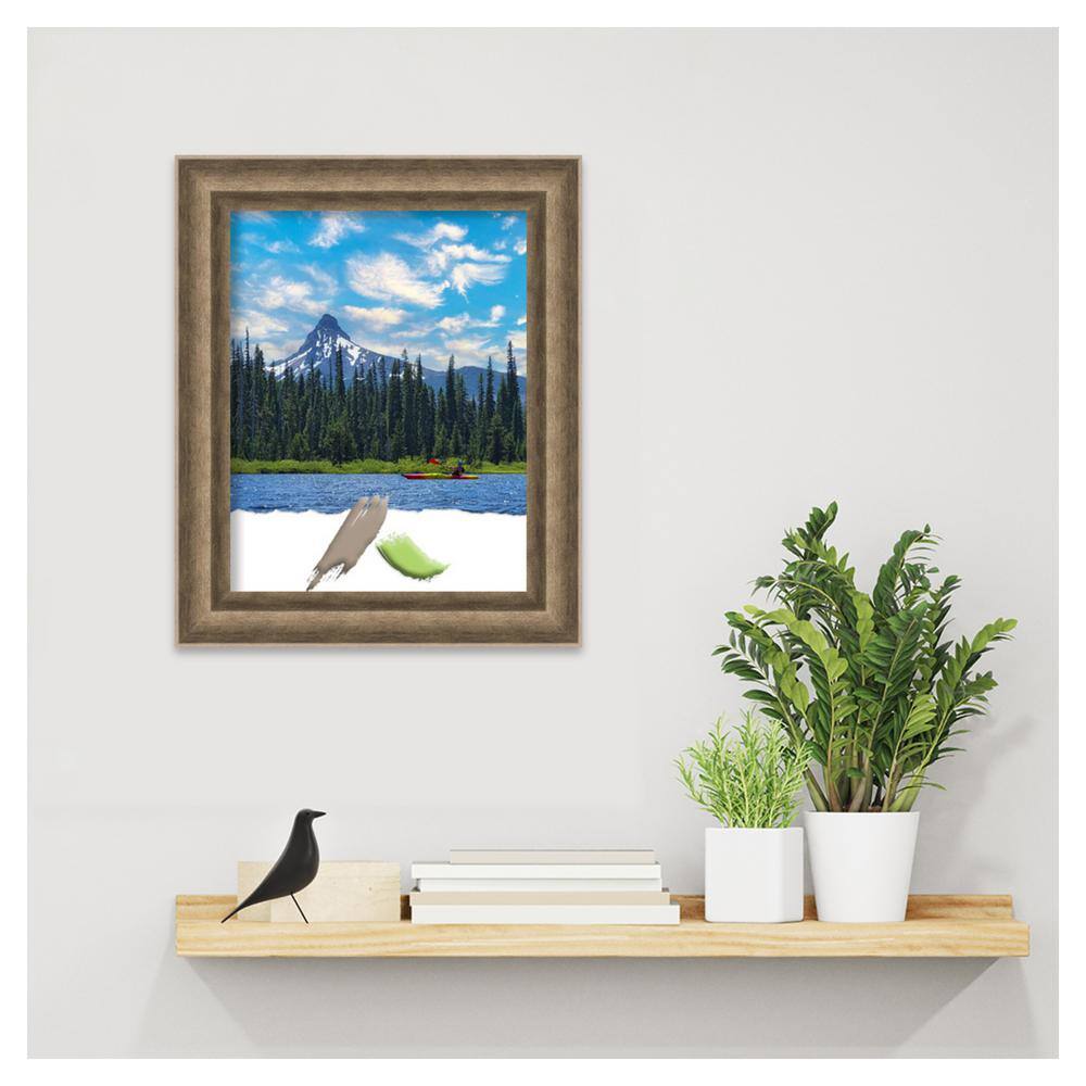Angled Bronze Matte Finish Wood Single Photo Frame 17" x 14"