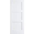 Kimberly Bay 24 in. x 80 in. White 5-Panel Shaker Solid Core Wood