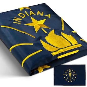 3 ft. x 5 ft. EverStrong Series Embroidered Indiana State Flag Nylon Indiana IN Flags