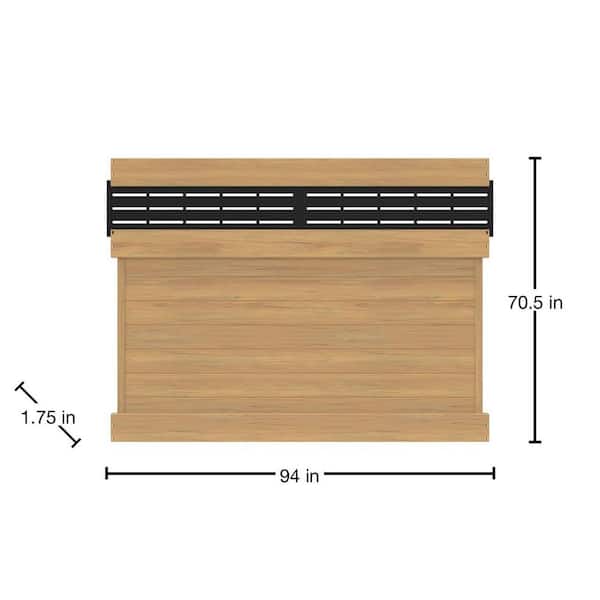 Barrette Outdoor Living Horizontal Boardwalk 6 ft. H x 8 ft. W Cypress Vinyl Semi-Privacy Fence Panel (Unassembled)