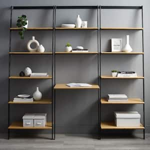 Spencer 76 in. Tall Sand Bamboo 3-Shelf Standard Bookcase