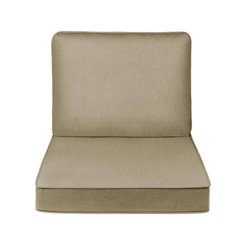 HAVEN WAY 26 in. x 30 in. 2Piece Universal Outdoor Deep Seat Lounge Chair Cushion in Beige (1