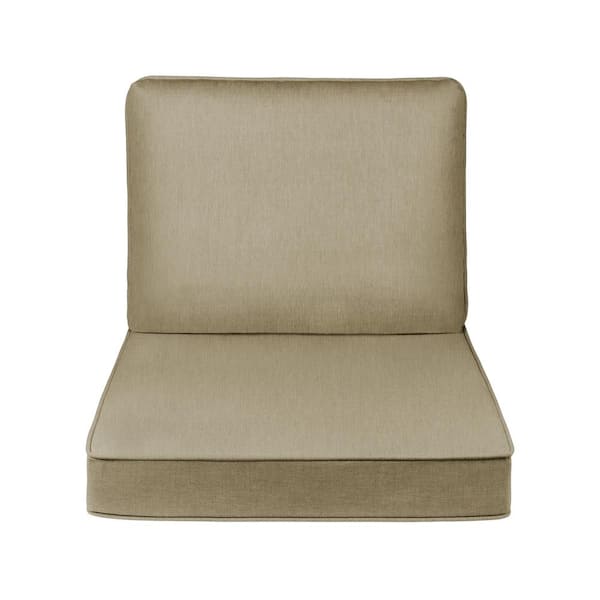 HAVEN WAY 26 in. x 30 in. 2-Piece Universal Outdoor Deep Seat Lounge Chair Cushion in Beige (1-Pack)