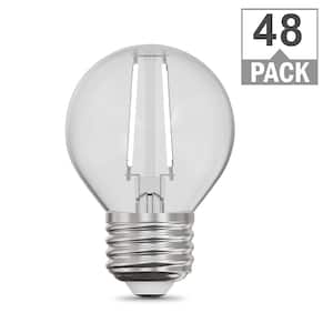 60-Watt Equivalent G16.5 Globe Dimmable White Filament CEC Clear Glass E26 LED Light Bulb, True White 3500K (48-Pack)