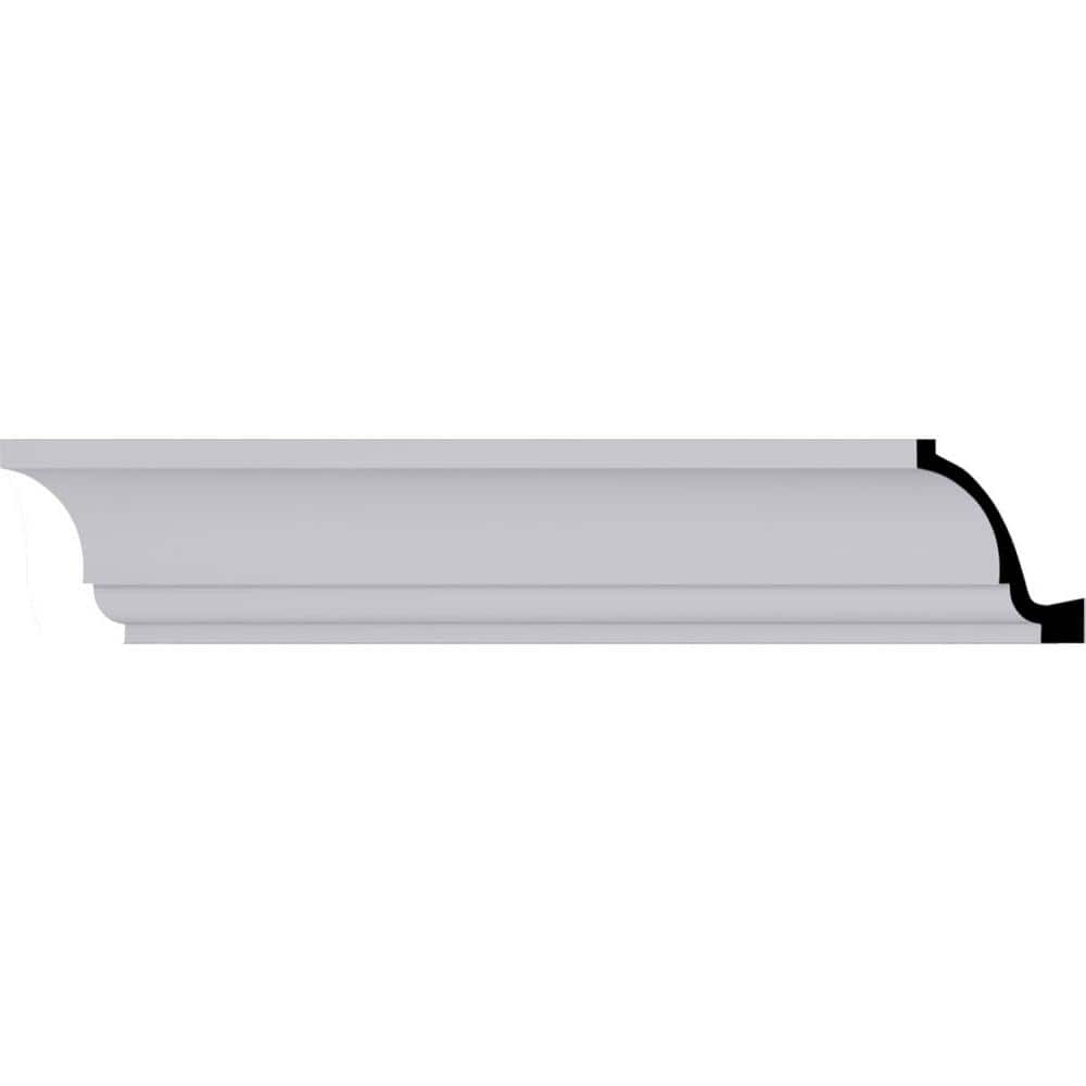 Primed Moisture Resistant Urethane Crown Moulding Sample, 12 in