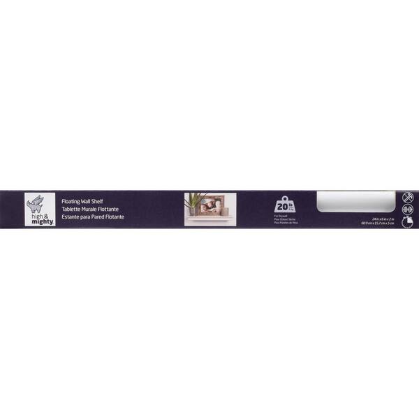 Gray 24" 20 lb Limit HIGH & MIGHTY 515621 Tool Free Floating Shelf 