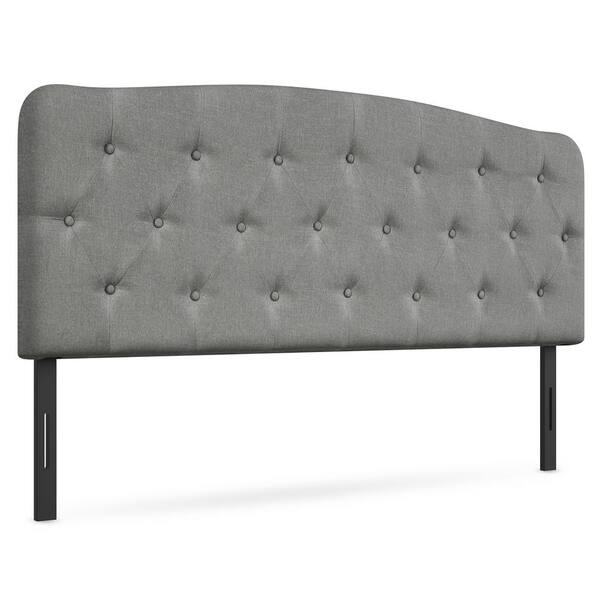 Costway Light Grey Full Size Upholstered Headboard Only Adjust Button