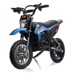 36V Kids Electric Motorcycle, Electric Dirt Bike with LED Lights, 500W Brushed Motor, Speed Adjustable to 15.5MPH, Blue