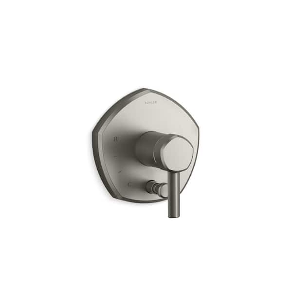 KOHLER Occasion Lever 1-Handle Tub and Shower Faucet Trim in Vibrant Brushed Nickel with Pressure-balancing Technology