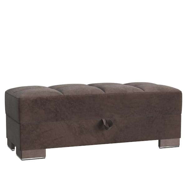 Ottomanson Basics Air Collection Dark Brown Ottoman With Storage